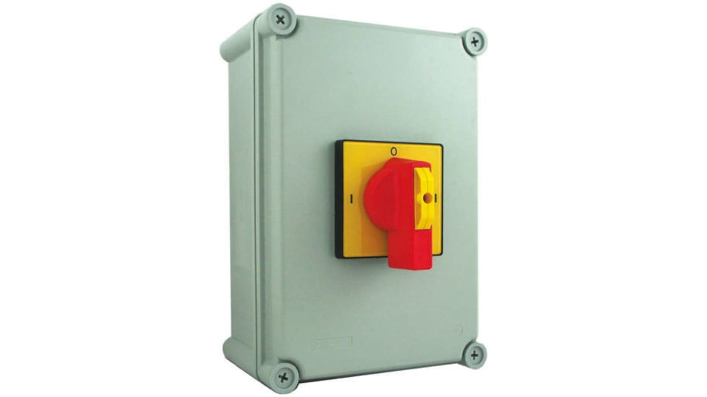 RS PRO 6P Pole DIN Rail Isolator Switch - 25A Maximum Current, 11kW Power Rating, IP65