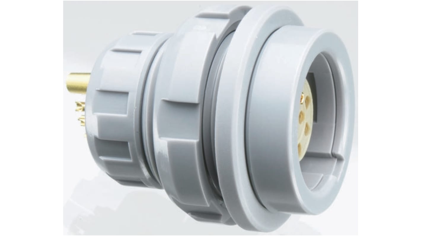 LEMO Circular Connector, 11 Contacts, Panel Mount, Plug, Female, IP50, Redel P Series