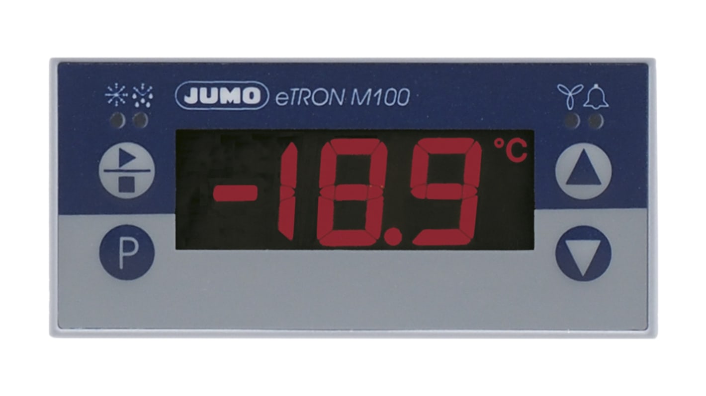 Jumo eTRON M100 Panel Mount On/Off Temperature Controller, 76 x 36mm, 4 Output 4 Relay, 12 → 24 V ac/dc Supply