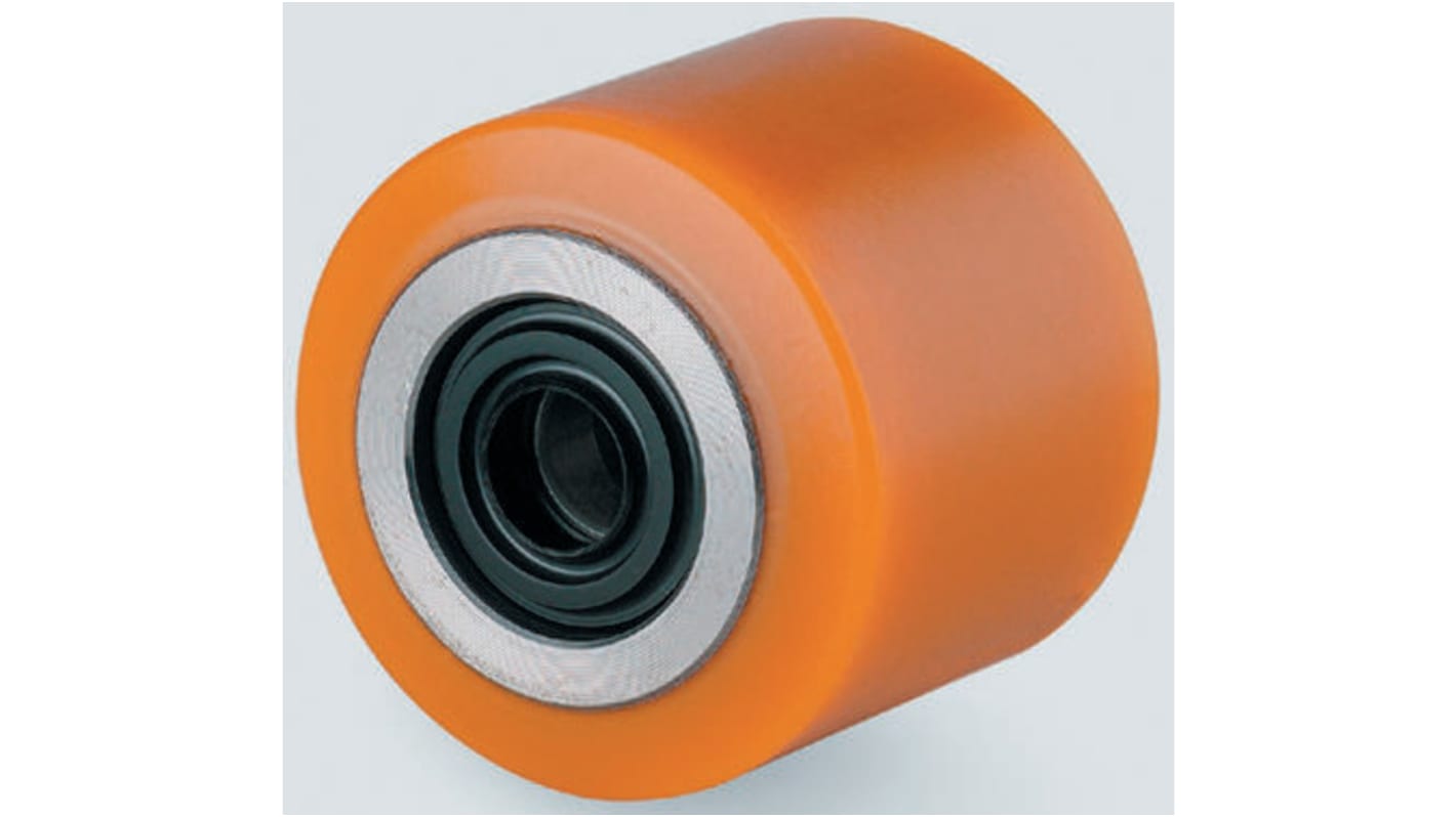 Kółko do wózka, Poliuretan, Żółty, obc.: 800kg, śred.: 85mm, szer.: 75mm
