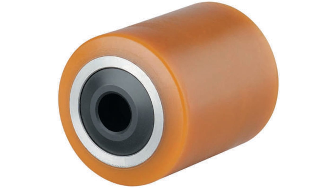 Kółko do wózka, Poliuretan, Żółty, obc.: 1000kg, śred.: 85mm, szer.: 95mm
