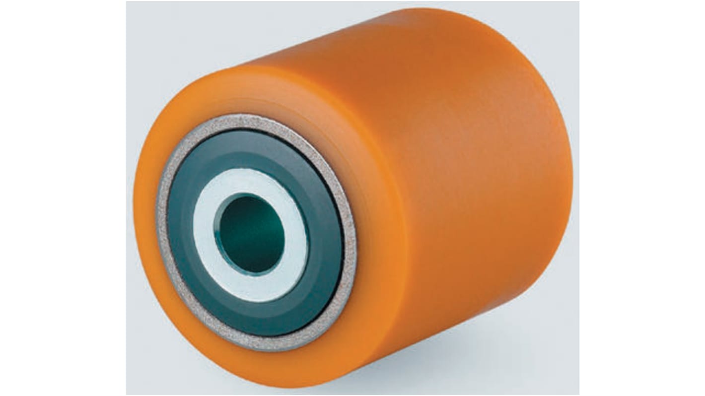 Kółko do wózka, Poliuretan, Żółty, obc.: 650kg, śred.: 80mm, szer.: 70mm