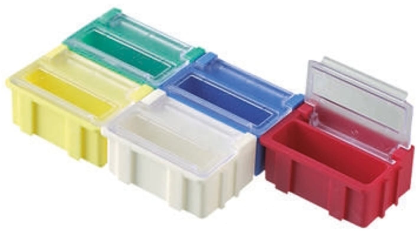 Caja organizadora Licefa de ABS Amarillo, 42mm x 29mm x 21mm