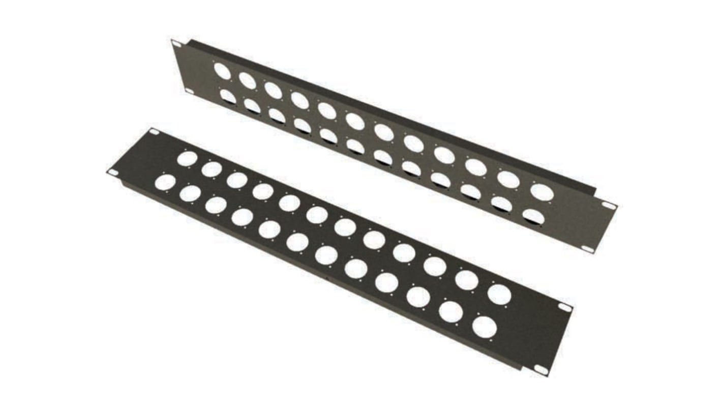 S2Ceb Stahl Rack-Frontplatte 2U, 483 x 88mm, Schwarz