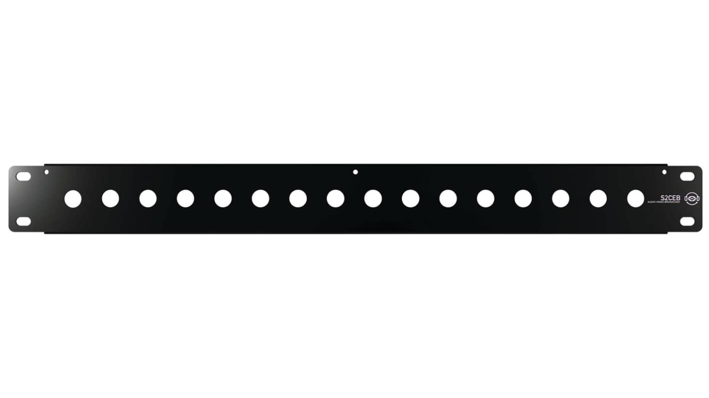 S2Ceb-Groupe Cae Black Steel Rack Panel, 1U, 483 x 88mm