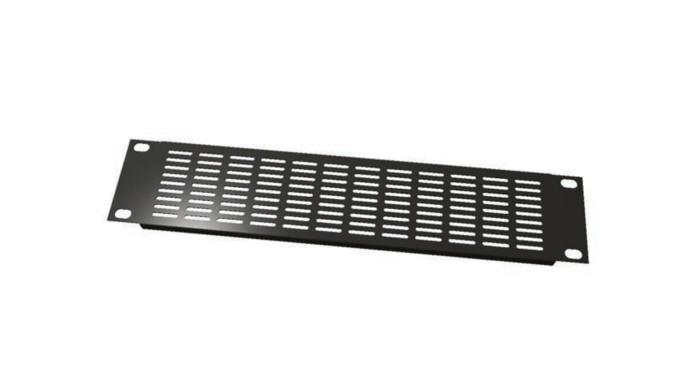 S2Ceb-Groupe Cae Black Steel Rack Panel, 1U, Ventilated, 483 x 44.50mm