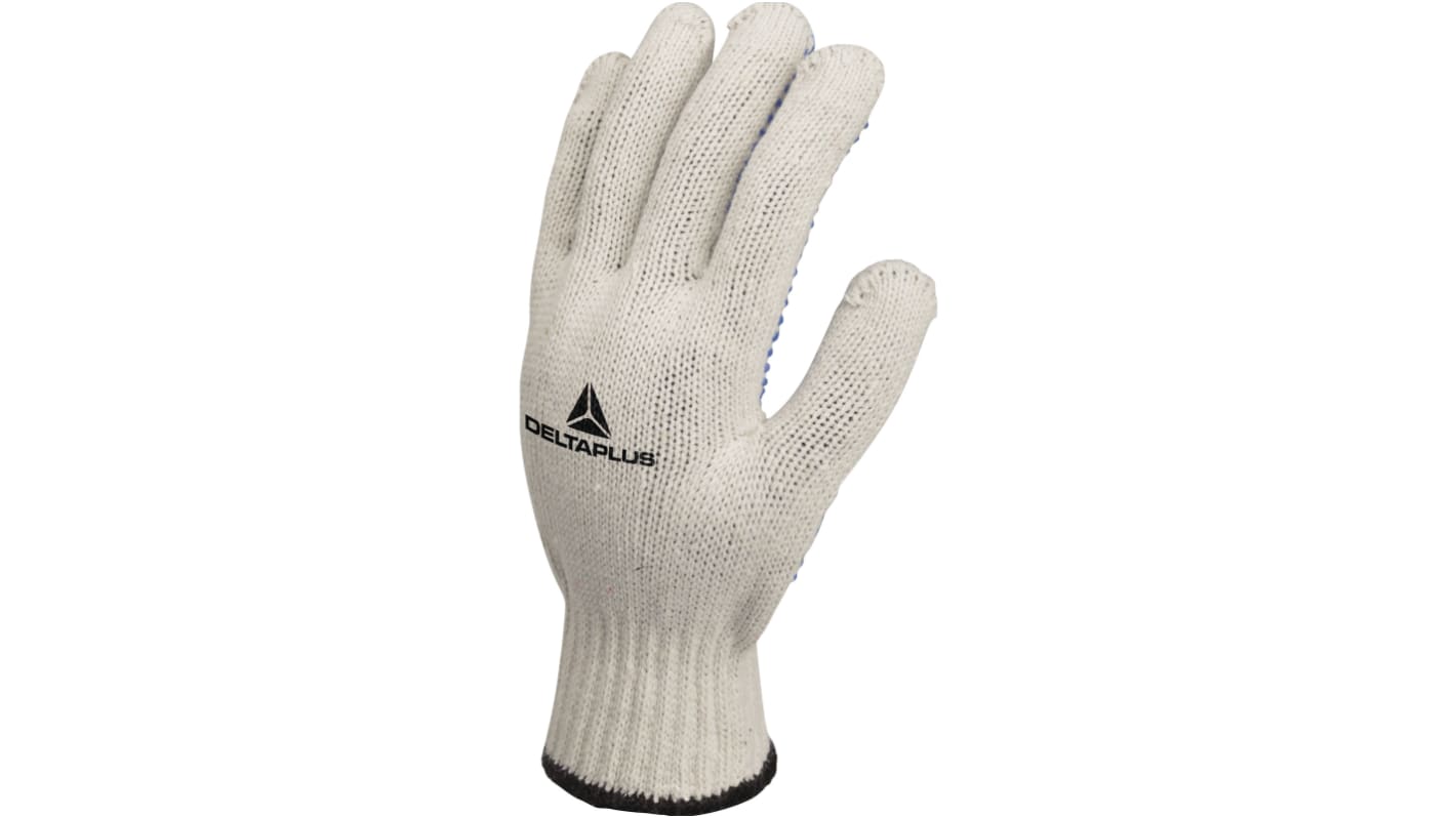 Delta Plus TP169 White Polycotton General Purpose Work Gloves, Size 9, PVC dots Coating