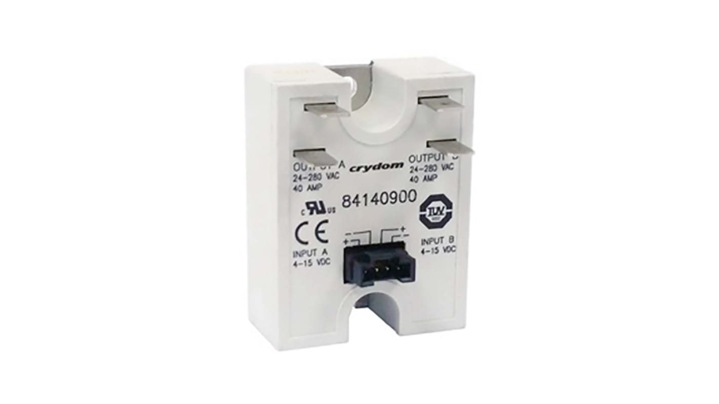 Sensata Crydom DUAL GN Series Solid State Relay, 40 A Load, Panel Mount, 280 V Load, 15 V Control