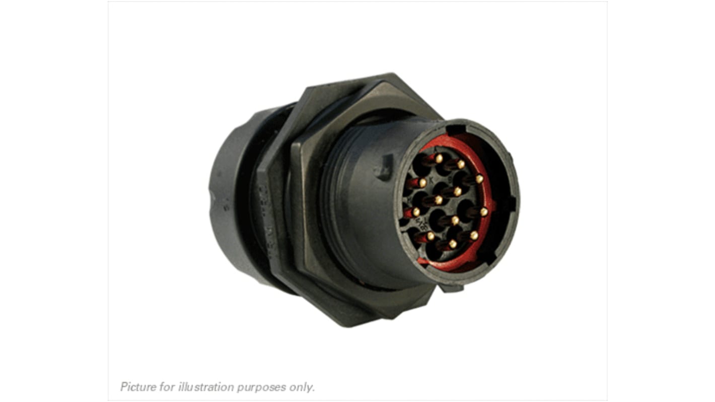 Connettore circolare Souriau Sunbank by Eaton, maschio, serie UTS, Standard, 12 poli, Montaggio a pannello