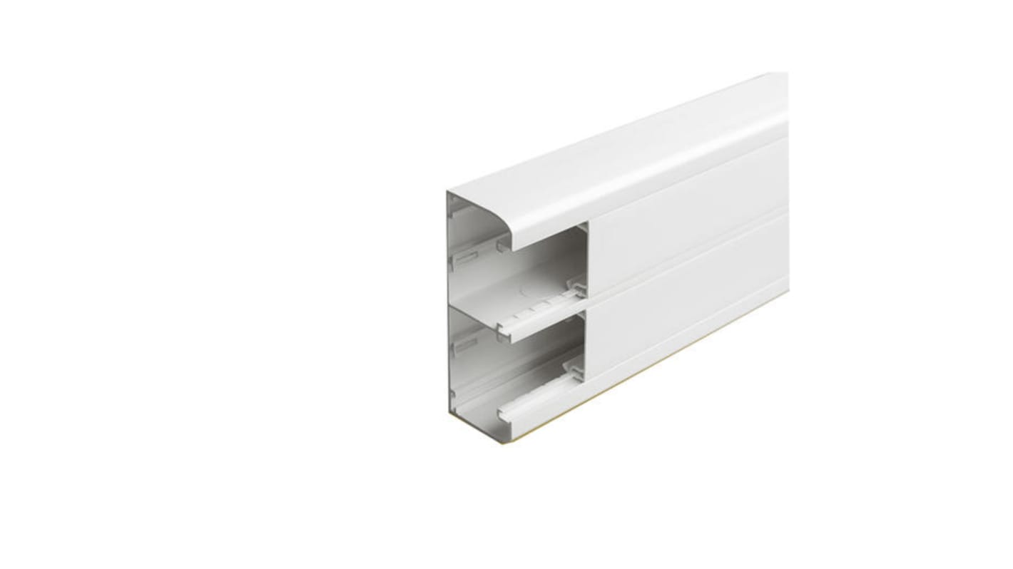 Legrand MOSAIC White Dado Trunking - Closed Slot, W130 mm x D50mm, L2m, PVC