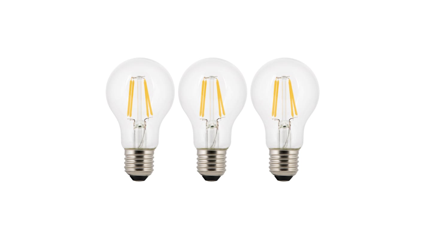 EcoPack 3pcs LEDFIL A60 E27 6W 806lm 827