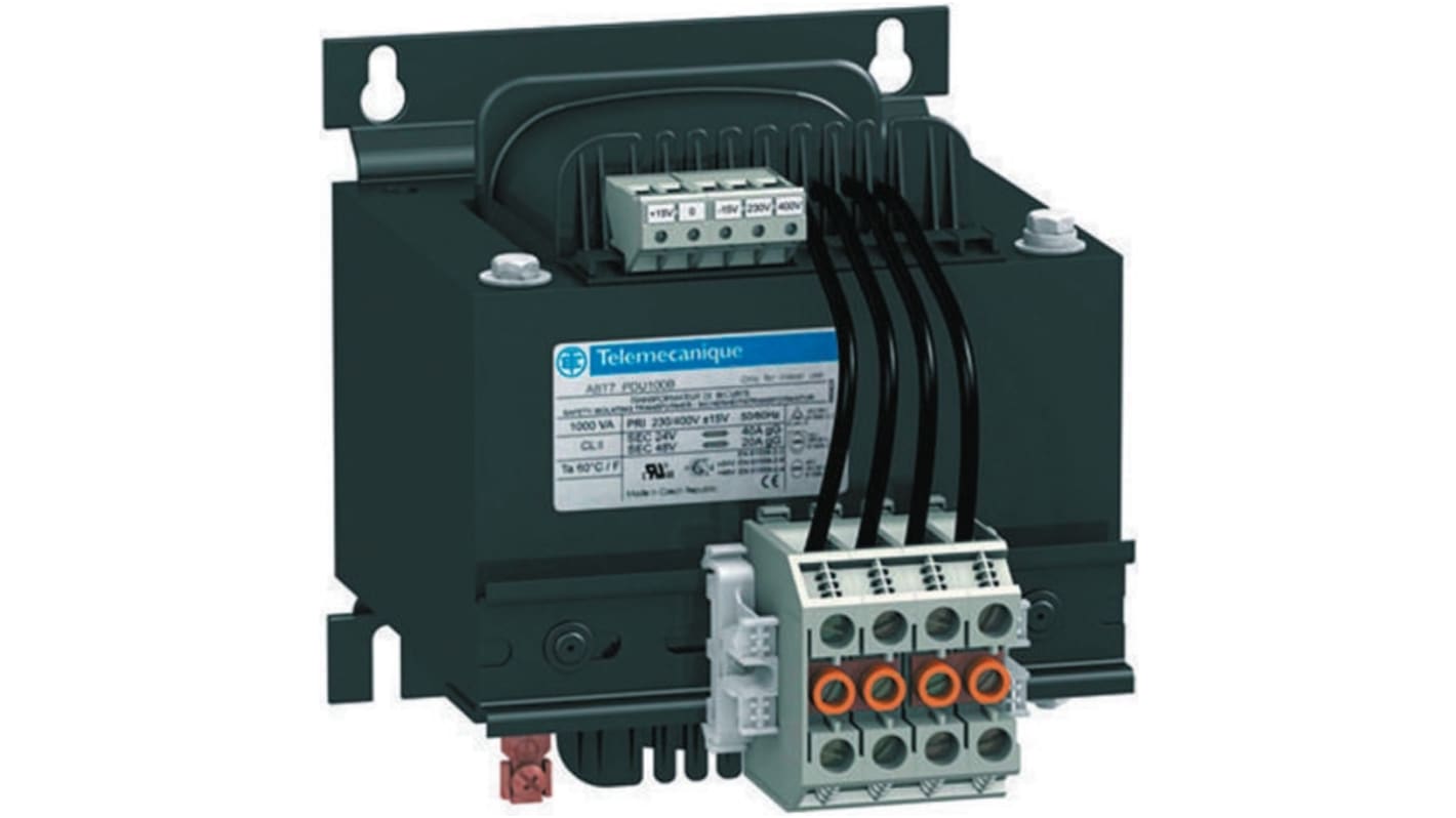Transformator do zabudowy Napięcie wtórne 115 → 230V ac 1.6kVA Napięcie pierwotne 230 → 400V 2-wyjściowy
