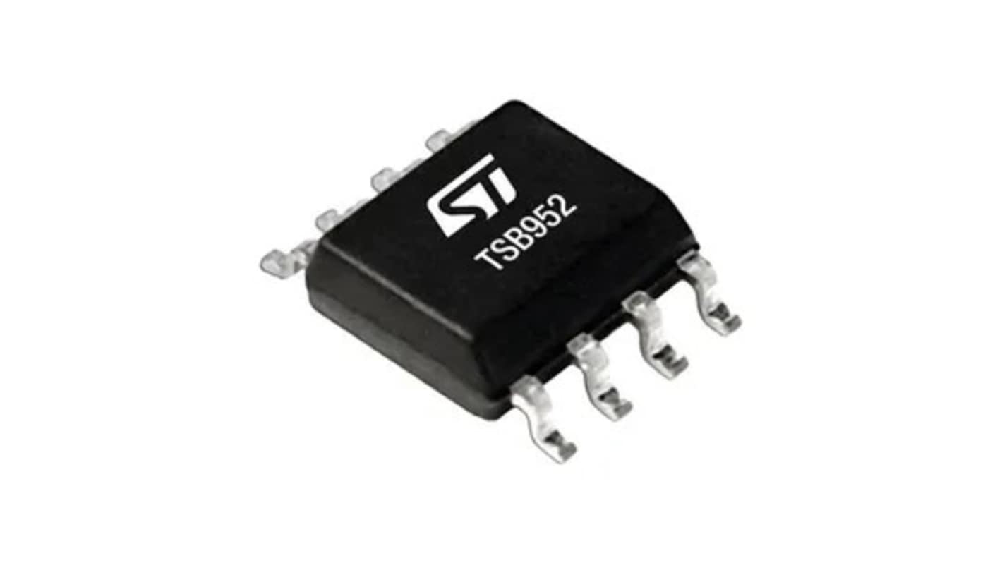 TSB952IYDT STMicroelectronics, Rail to Rail I/O, Op Amp, RRO, 52MHz 52 MHz, 4.5 → 36 V, 8-Pin SO8