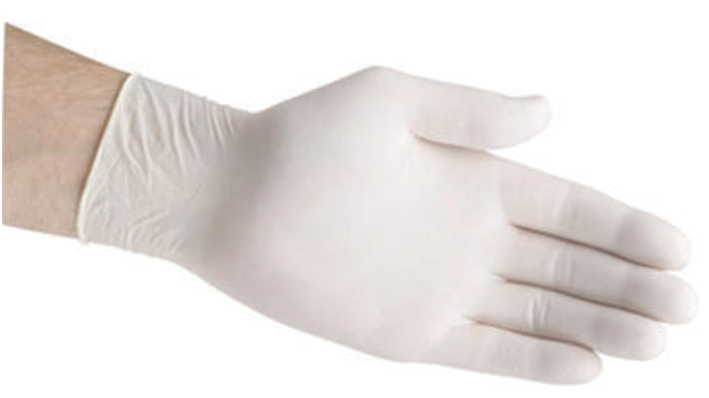 Ansell Natural Colour Powdered Latex Disposable Gloves, Size 7, Small, 1000 per Pack