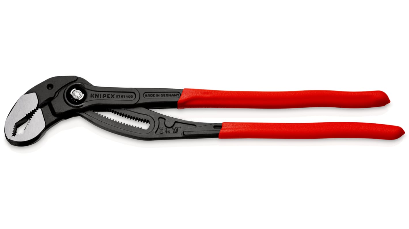 Knipex Cobra® XL Water Pump Pliers, 400 mm Overall, Flat, Straight Tip, 95mm Jaw