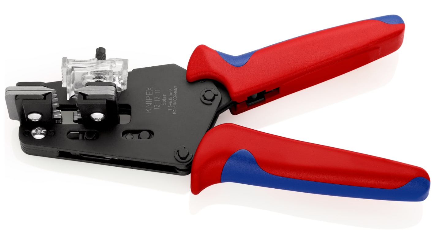Knipex 12 12 11 Series Precision Insulation Stripper, 1.5 mm² Min, 6 mm² Max, 195 mm Overall