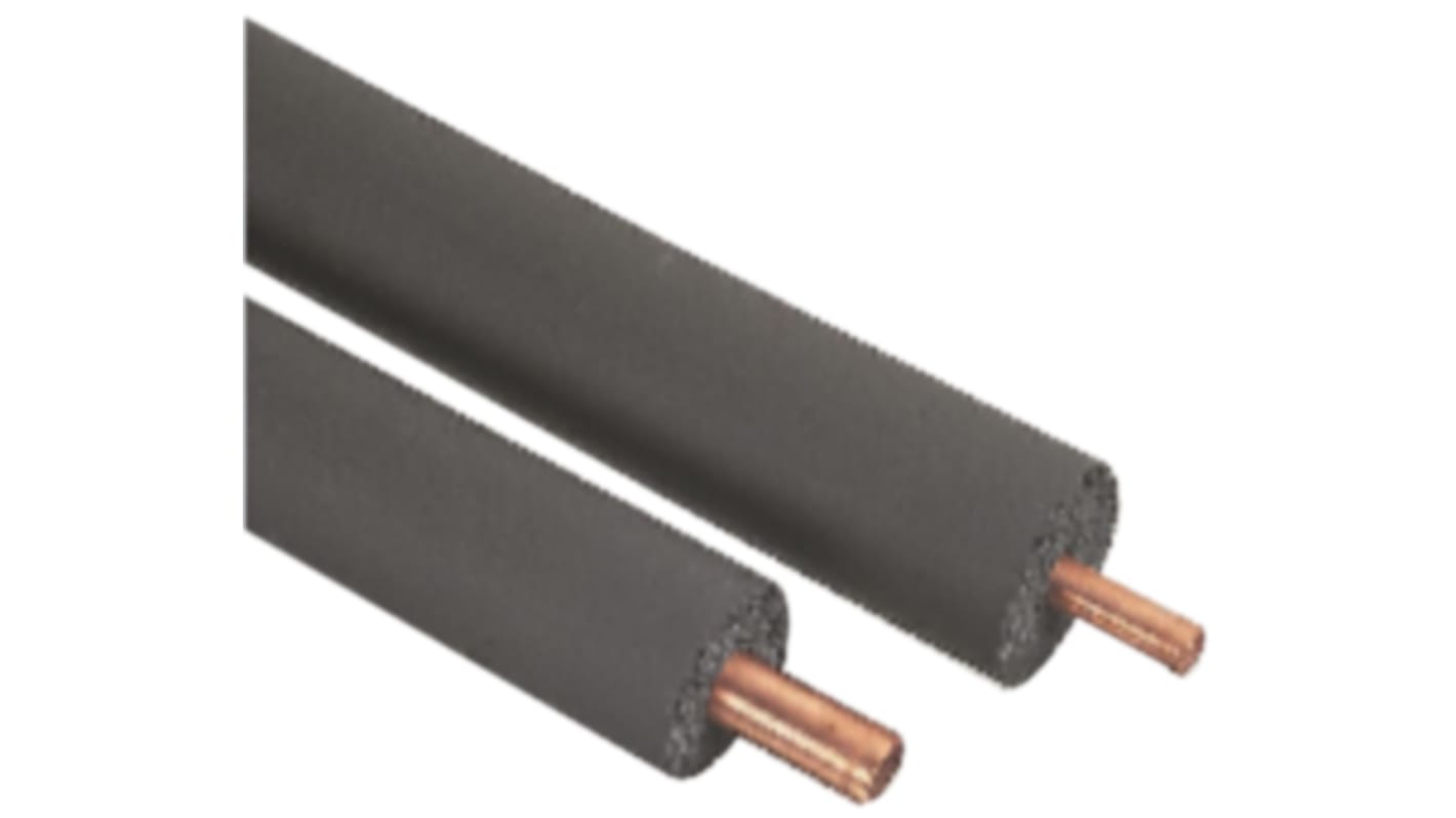 Aislamiento para tuberías de Ø 22mm RS PRO de Caucho nitrilo Negro, grosor 25mm, long. 2m