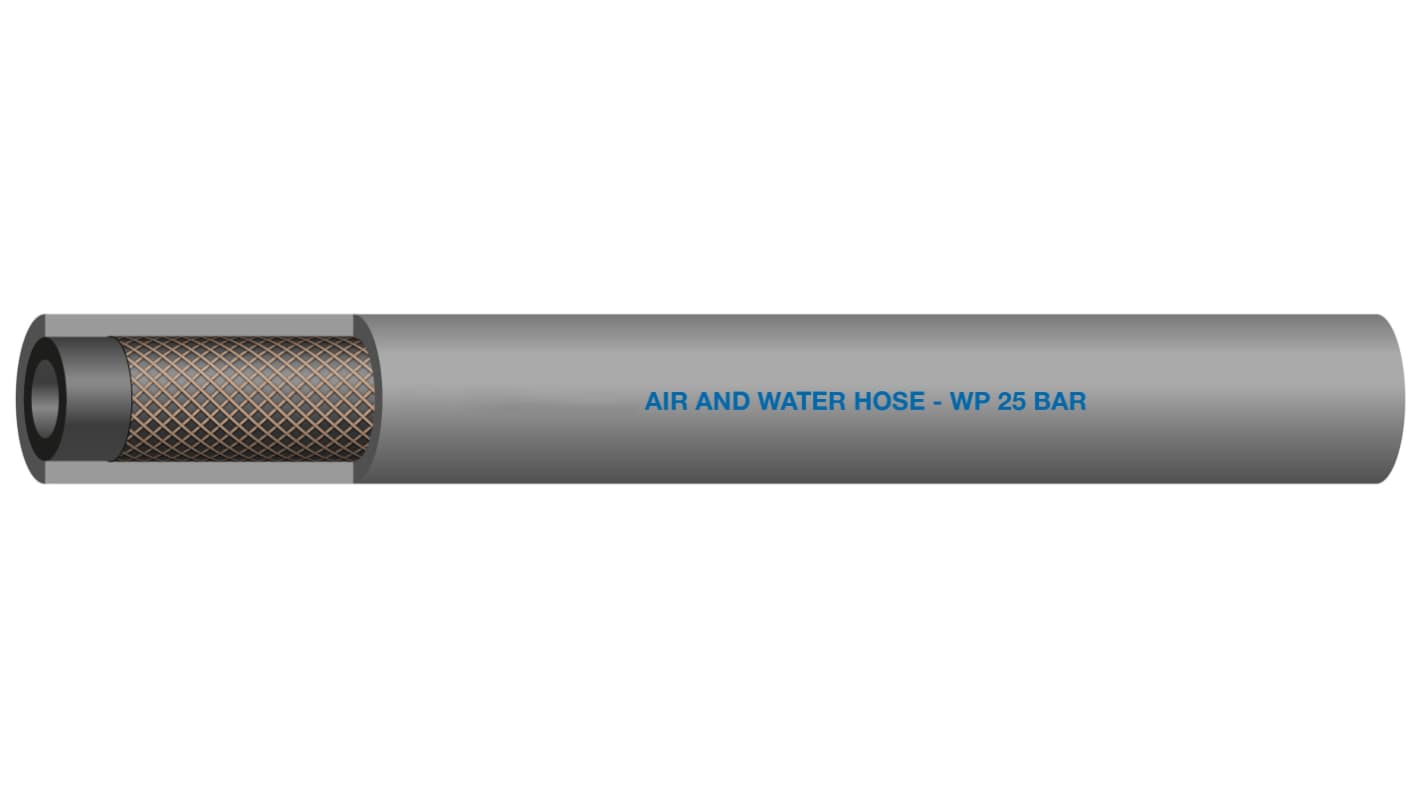 RS PRO EPDM, Hose Pipe, 19.1mm ID, 30.5mm OD, Grey, 25m