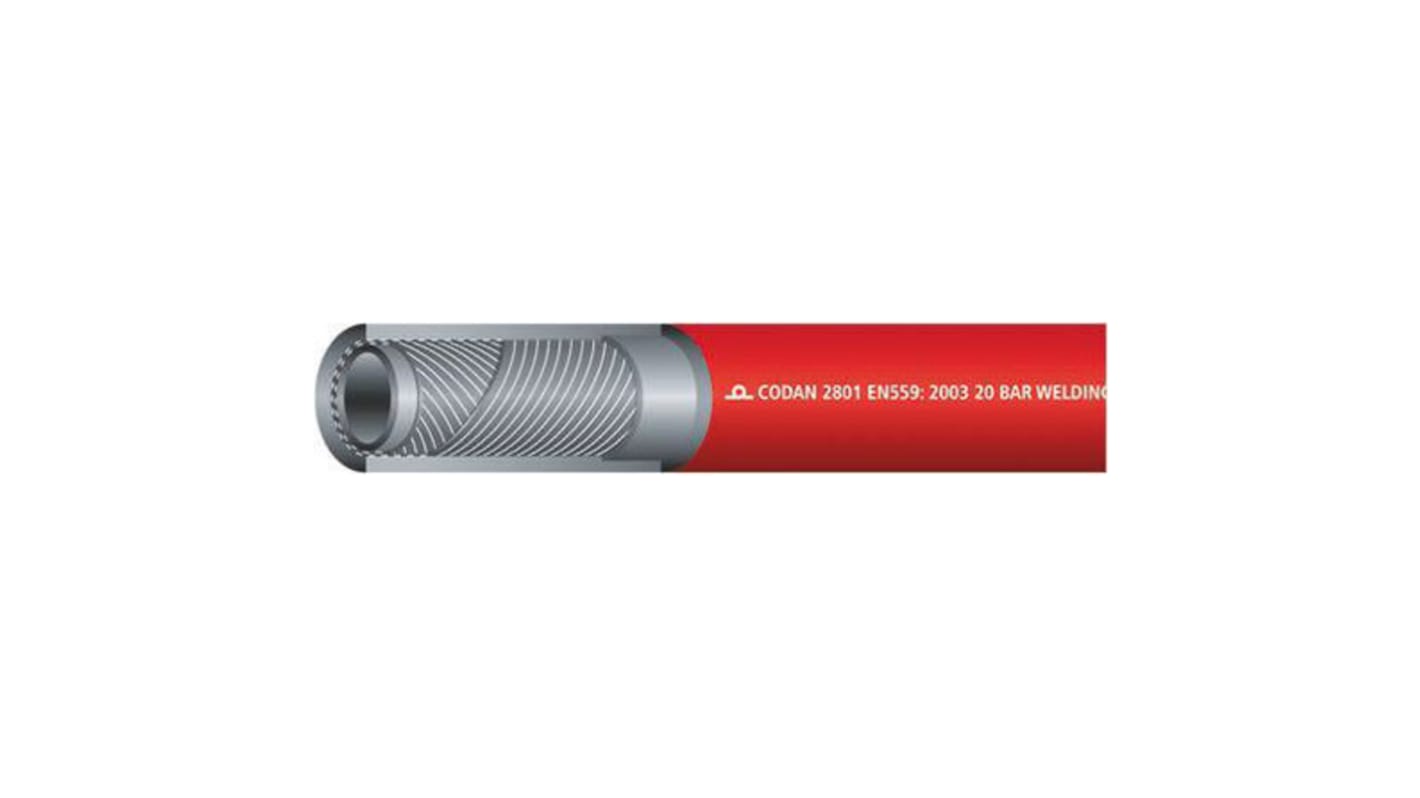 RS PRO EPDM焊接软管, 红色, 6.3mm内径, 13.3mm外径, 25m长, 最高+80°C