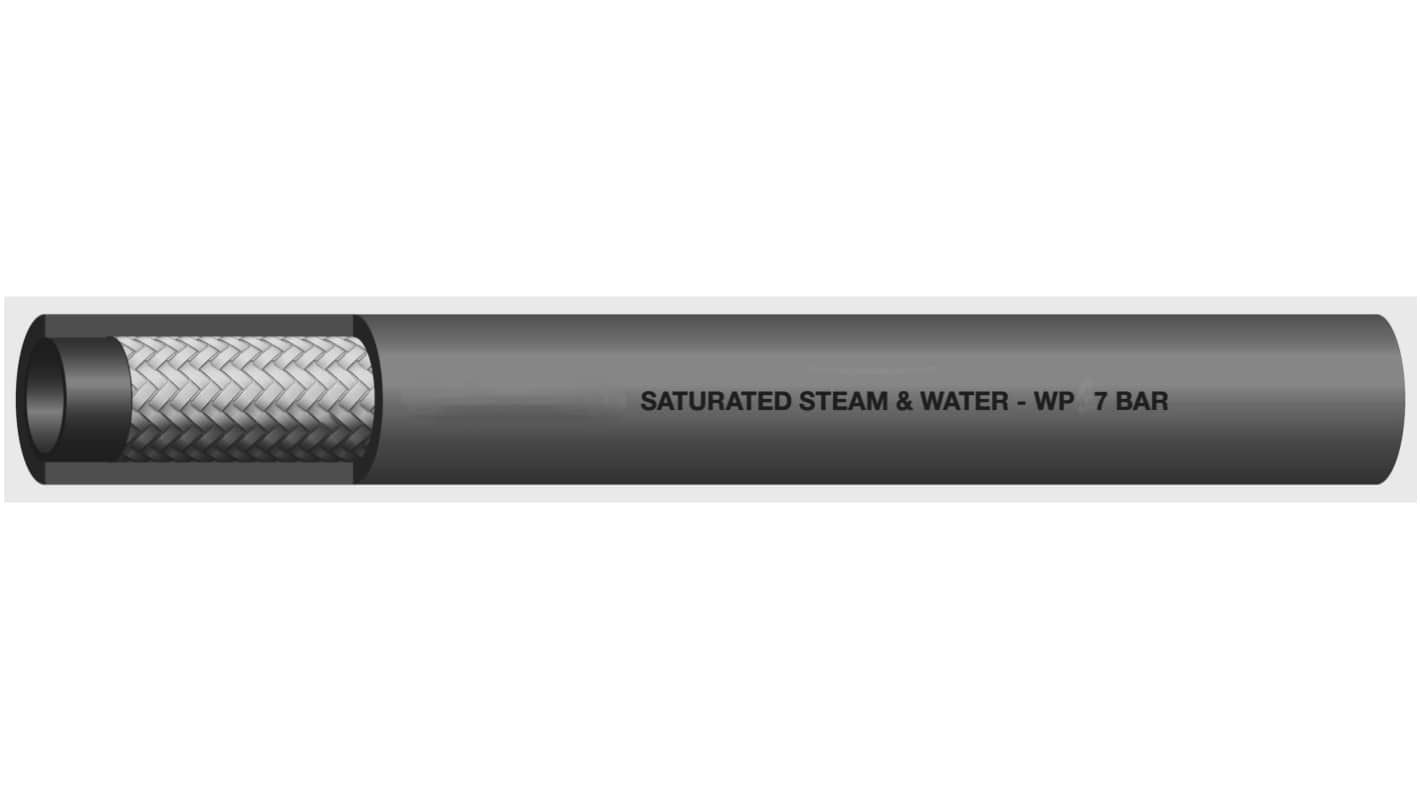 RS PRO EPDM, Hose Pipe, 19mm ID, 32mm OD, Black, 20m