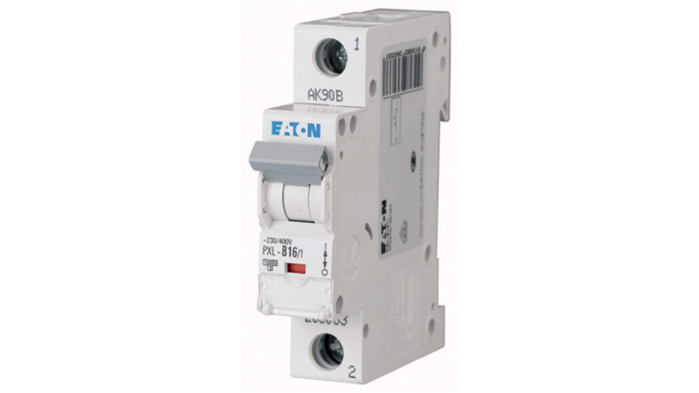 Eaton PXL, S200 MCB Leitungsschutzschalter Typ D, Pol 1 16A 400V, Abschaltvermögen 10 kA xPole DIN-Schienen-Montage