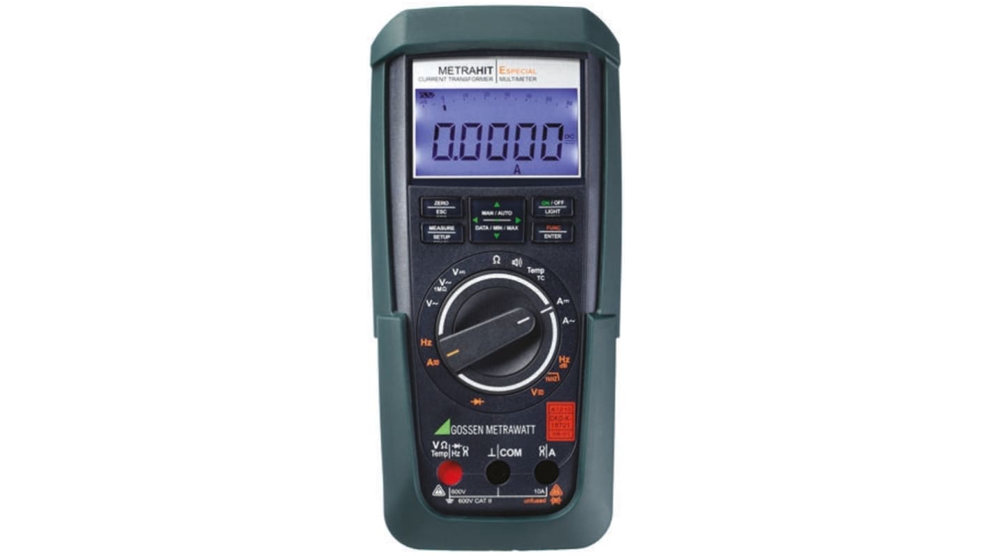 Gossen Metrawatt METRAHIT EU PRO Handheld Digital Multimeter, True RMS, 10A ac Max, 10A dc Max, 1000V ac Max