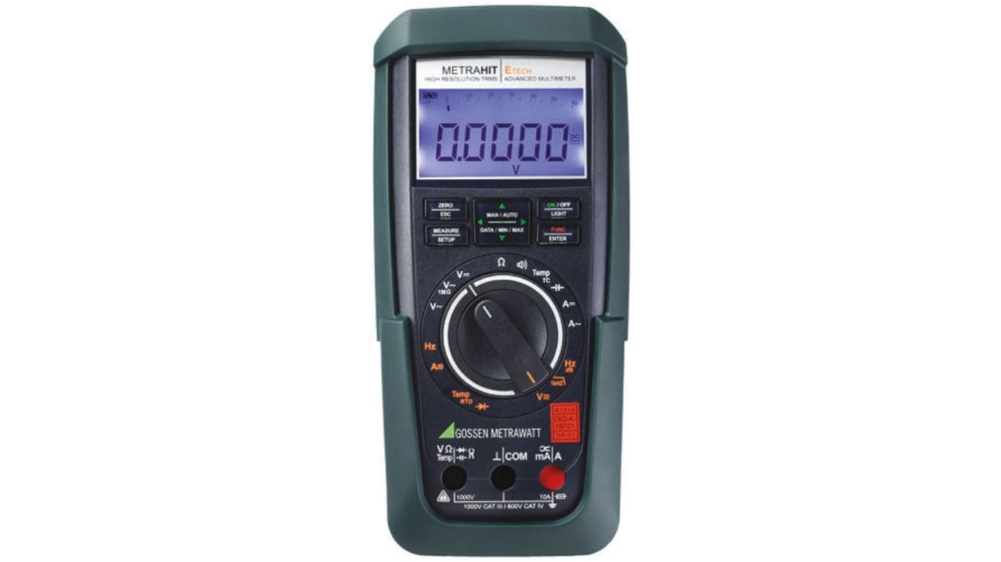 Gossen Metrawatt METRAHIT PM TECH Handheld Digital Multimeter, True RMS, 10A ac Max, 10A dc Max, 1000V ac Max - UKAS