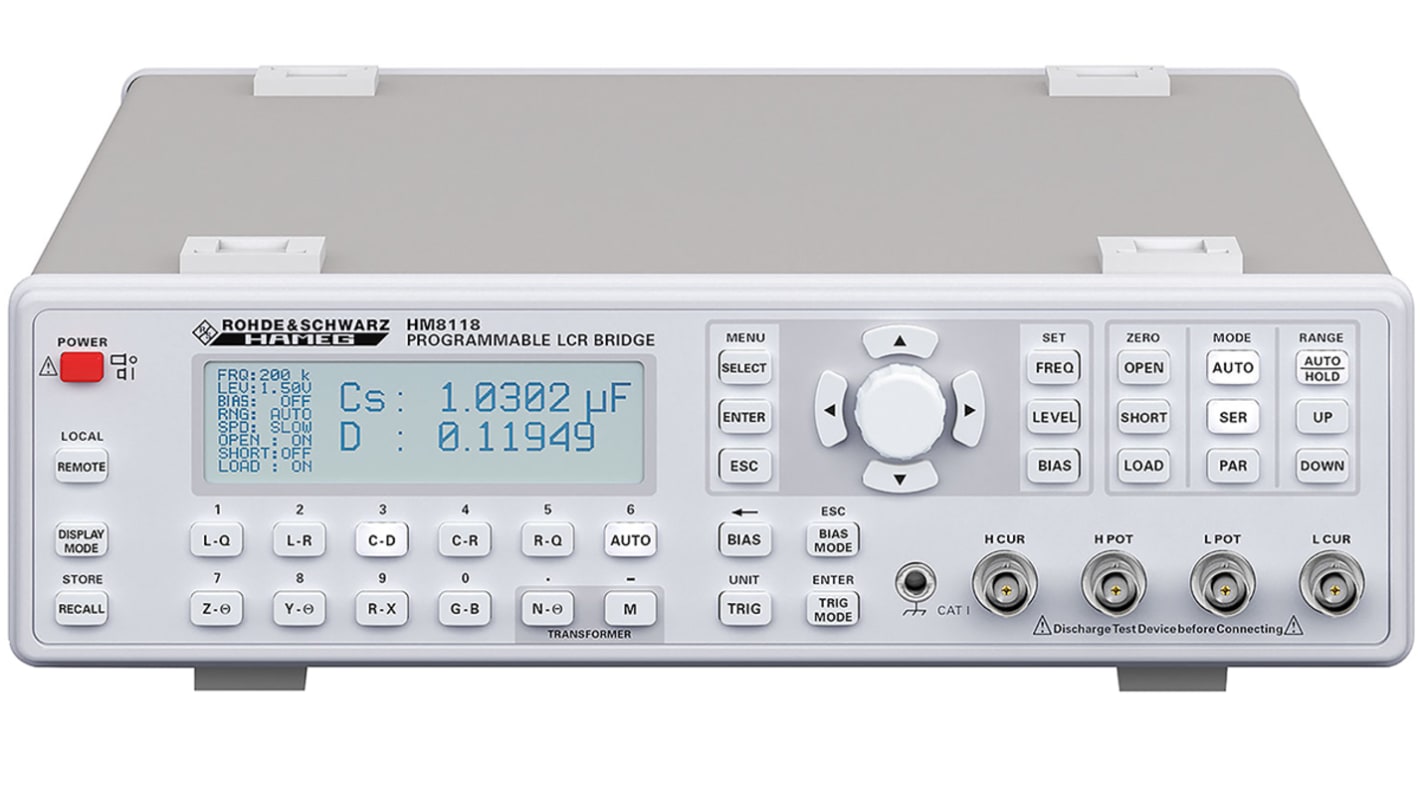 Medidor LCR de banco Rohde & Schwarz HM8118, 100000H/ 100mF/ 100 MΩ