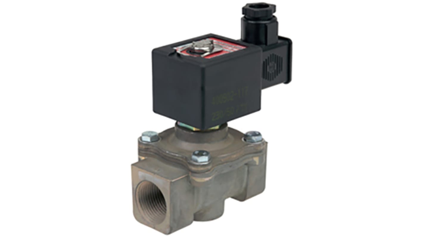 EMERSON ? ASCO Solenoid Valve E040B002E7A8A02, 2 port(s) , NC, 230 V ac, 1/2in