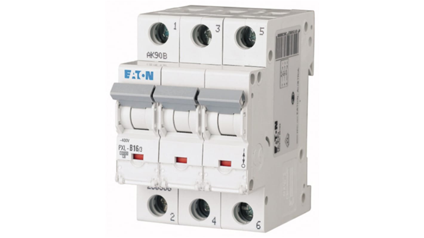 Eaton PXL, S200 MCB Leitungsschutzschalter Typ D, Pol 3 16A 400V, Abschaltvermögen 10 kA xPole DIN-Schienen-Montage