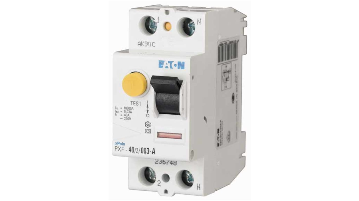 Eaton PXF-A RCCB, 16A, 2 Pole, 10mA, Type A, 230V ac