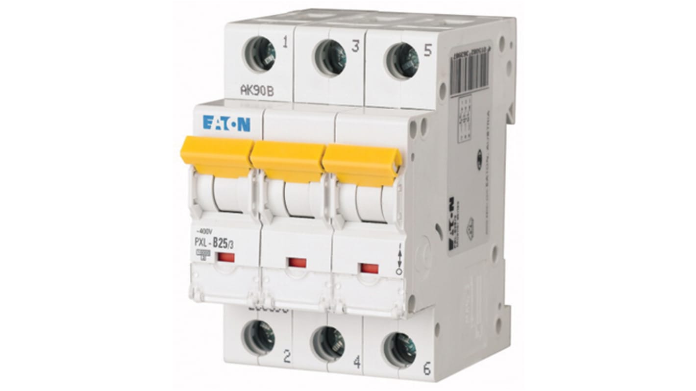 Eaton PXL, S200 MCB Leitungsschutzschalter Typ C, Pol 3 25A 400V, Abschaltvermögen 10 kA xPole DIN-Schienen-Montage