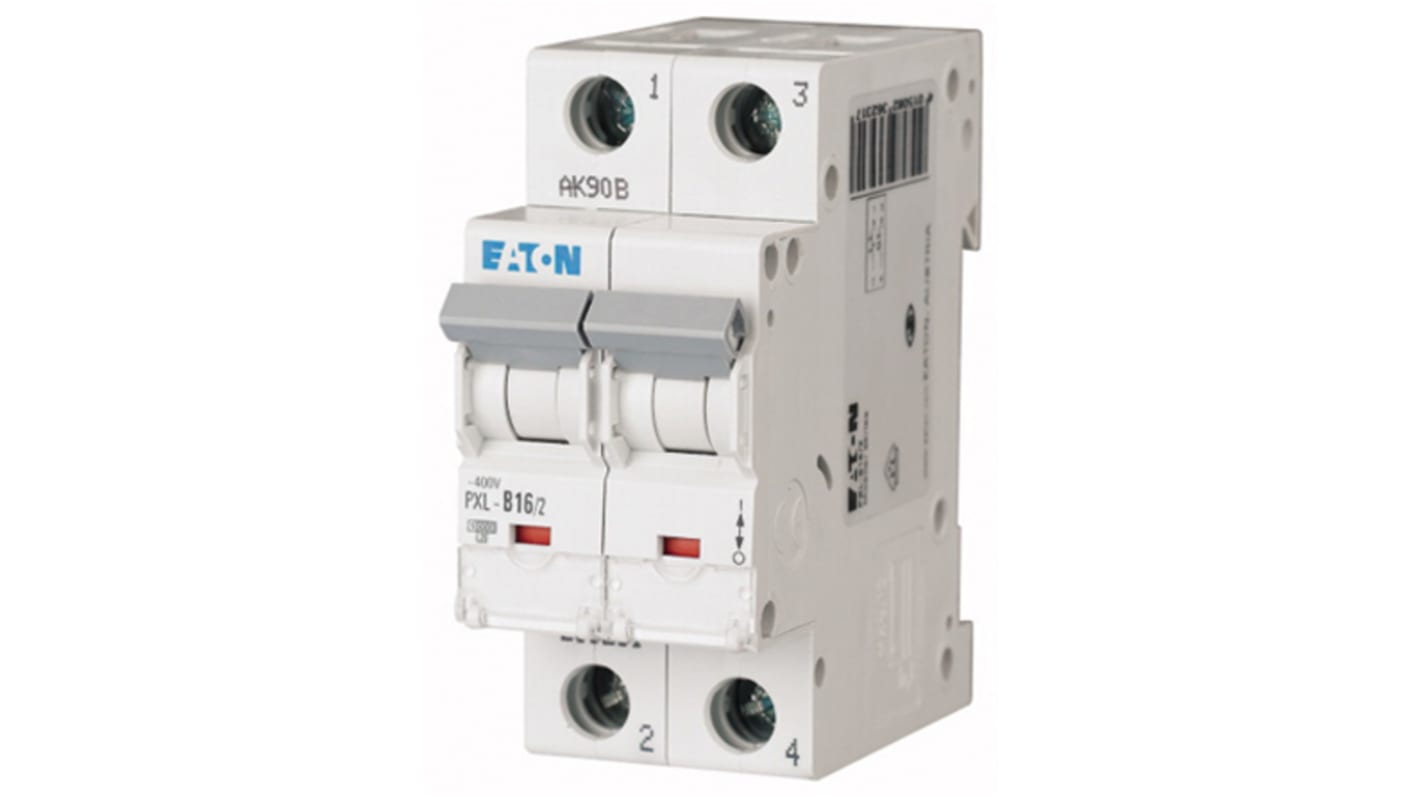 Eaton PXL, S200 MCB Leitungsschutzschalter Typ B, Pol 2 16A 400V, Abschaltvermögen 10 kA xPole DIN-Schienen-Montage