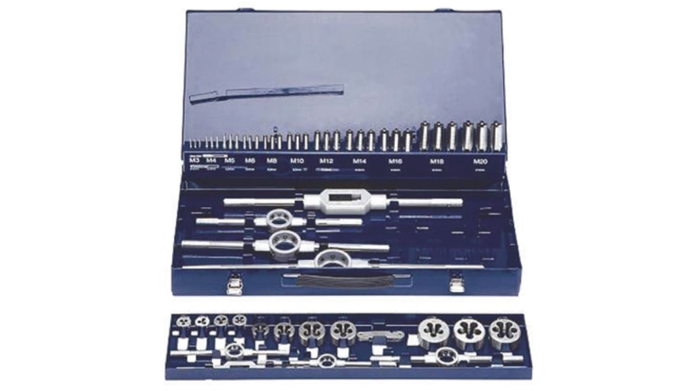 EVENTUS 52-Piece HSS Thread Tap & Die Set, M3 - M20 Taps, M3 - M20 Dies