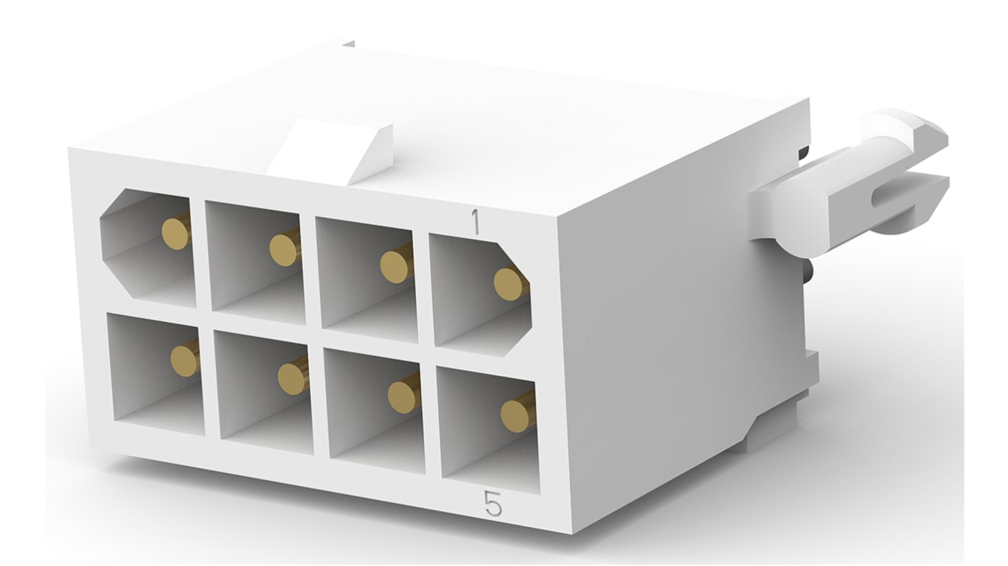 TE Connectivity Mini-Universal MATE-N-LOK Leiterplatten-Stiftleiste Gerade, 8-polig / 2-reihig, Raster 4.14mm,