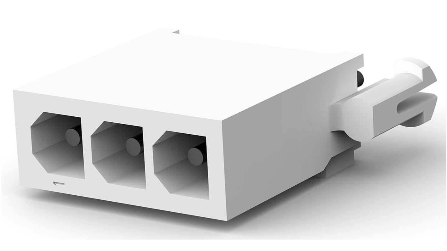 TE Connectivity Mini-Universal MATE-N-LOK Series Straight Through Hole PCB Header, 3 Contact(s), 4.14mm Pitch, 1