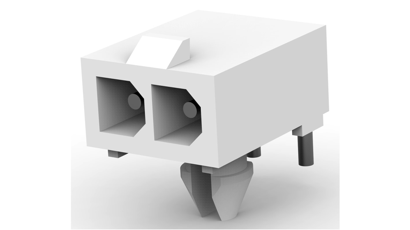 TE Connectivity Mini-Universal MATE-N-LOK Series Right Angle Through Hole PCB Header, 2 Contact(s), 4.14mm Pitch, 1