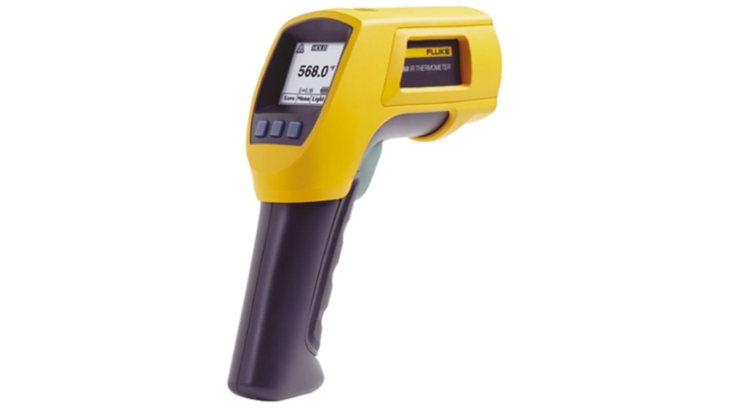 Termometr IR temp: +650°C ±1 %, z kalibracją ISO Pomiar ciała: Nie wsp. odległości: 30:1