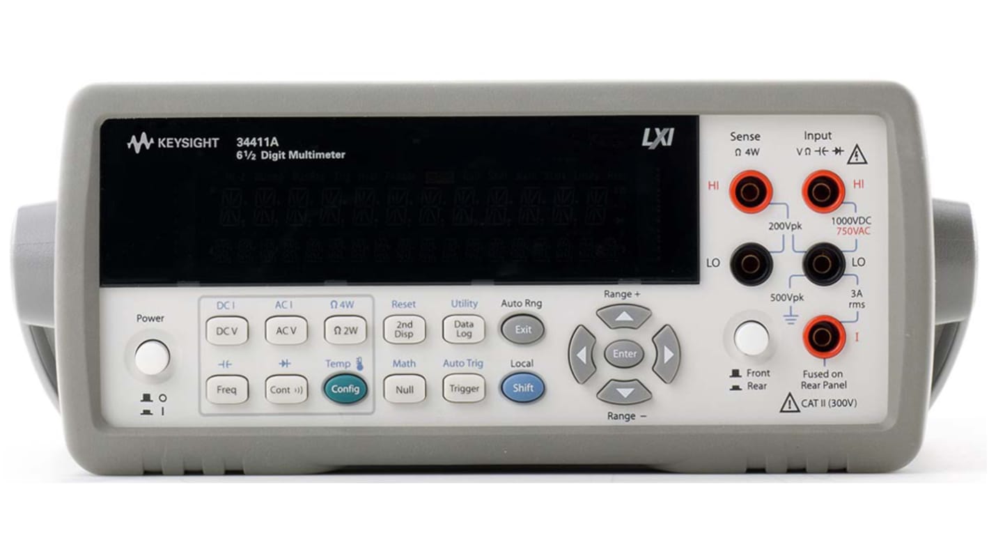 Keysight Technologies 34411A Bench Digital Multimeter, True RMS, 3A ac Max, 3A dc Max, 750V ac Max