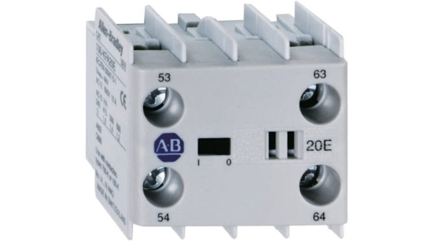 Allen Bradley Auxiliary Contact Block, 4 Contact, 4NO, Snap-On 100K