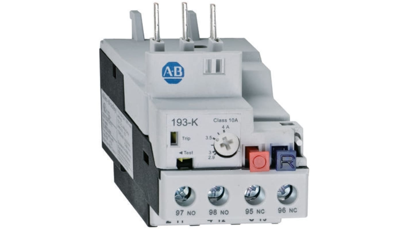 Allen Bradley Bulletin 193-K Überlastrelais 7 W 1 Schließer, 1 Öffner, 690 V ac / 250 mA, 50mm x 44.9mm