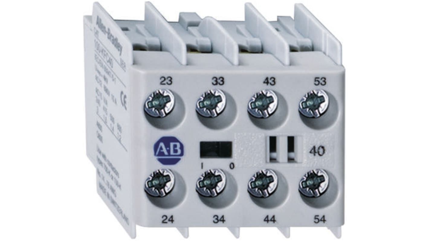 Allen Bradley 辅助触头组, 4个触点, 4 常闭, 扣入式安装, 螺钉接端, 100K系列