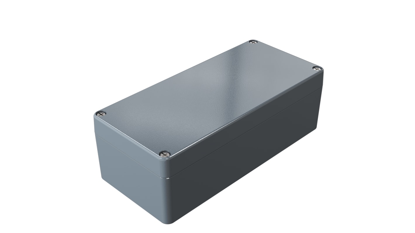 Rose Aluminium Standard Series Grey Die Cast Aluminium Enclosure, IP66, IK09, Grey Lid, 122 x 120 x 80mm