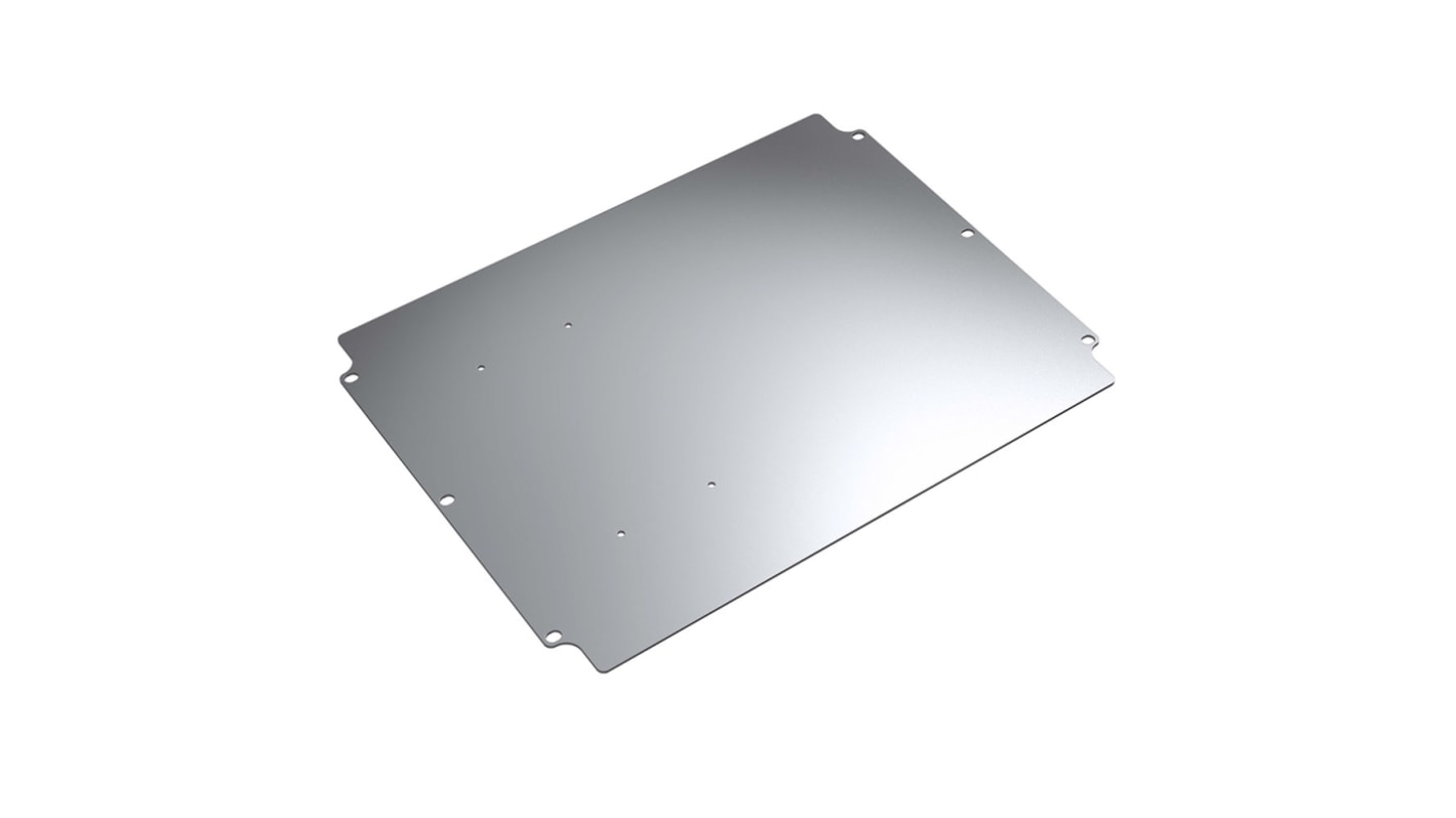 Rose Steel Mounting Plate, 2mm H, 300mm W, 400mm L for Use with Mini Polyglas Enclosures 21.304000