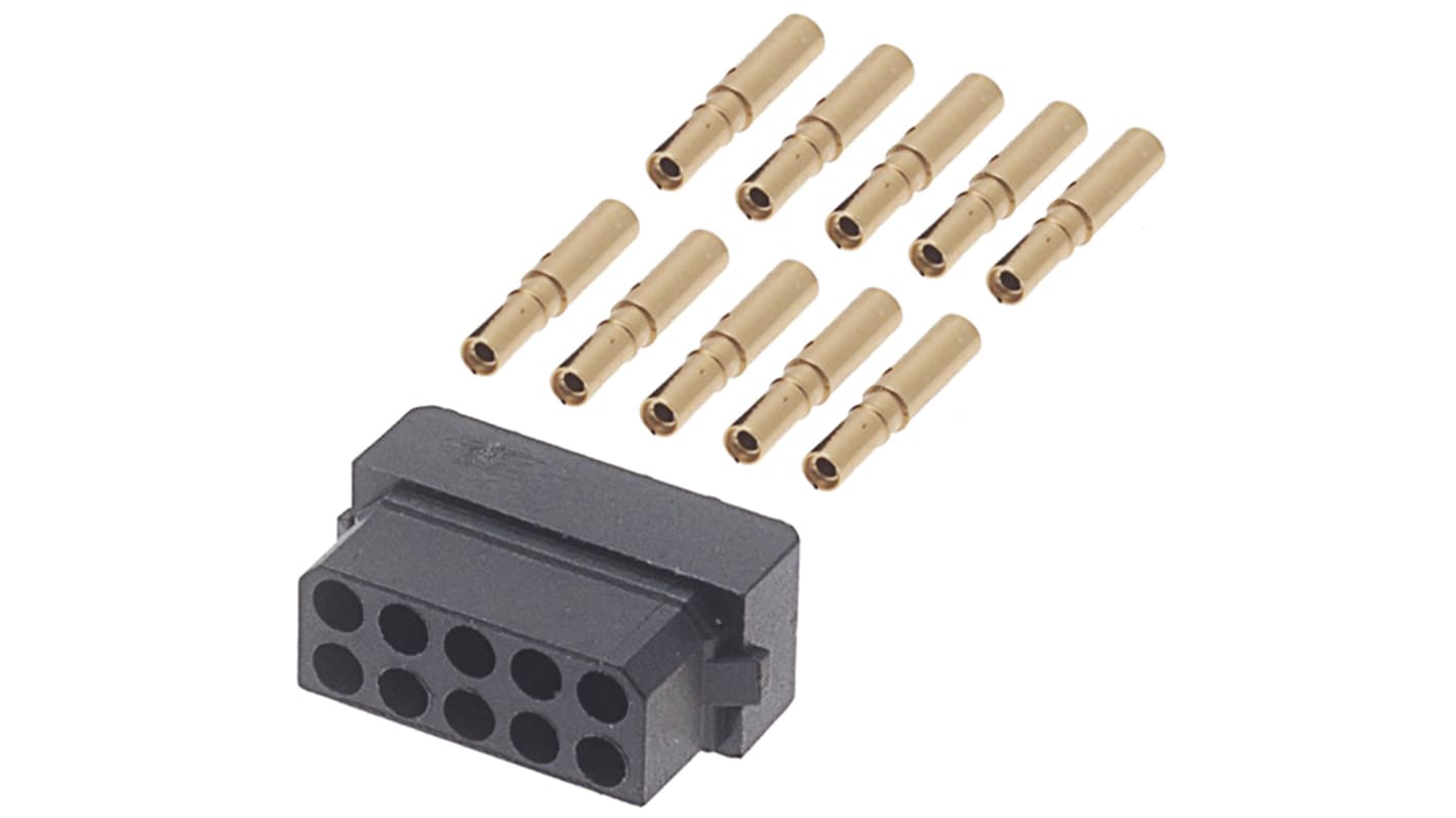 HARWIN Datamate Connector Kit Containing 10 way DIL Female Shell, Crimps