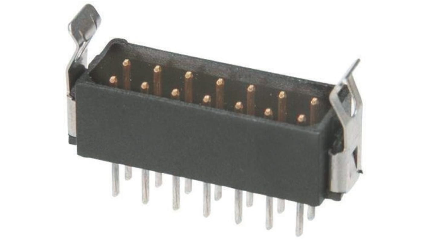 HARWIN 14p双排排针 直向板对板, 线对板连接器, 2.0mm间距, 3.0A, 120.0 V, THT安装, Datamate L-Tek系列
