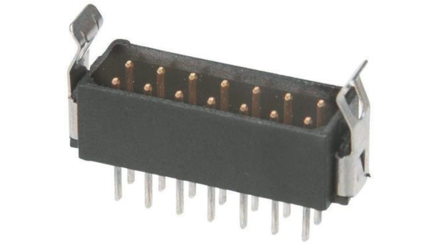 HARWIN Datamate L-Tek Series Straight Through Hole PCB Header, 14 Contact(s), 2.0mm Pitch, 2 Row(s), Shrouded