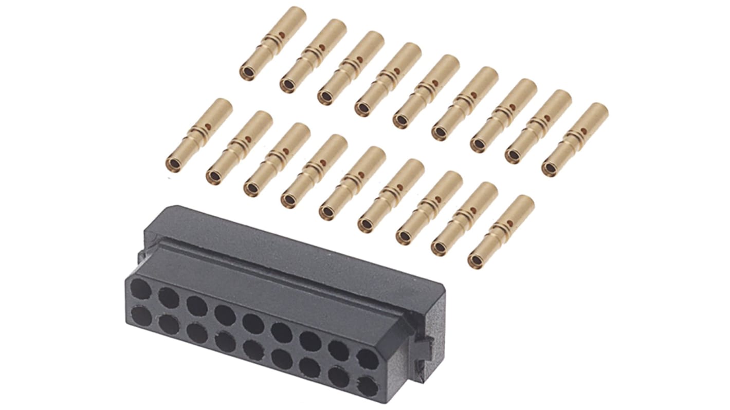 HARWIN Datamate Connector Kit Containing 18 way DIL Female Shell, Crimps