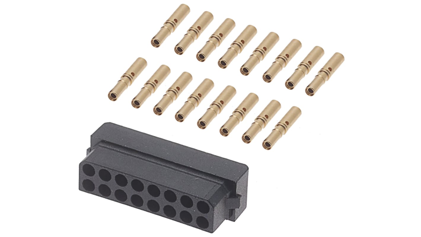 HARWIN Datamate Connector Kit Containing 16 way DIL Female Shell, Crimps