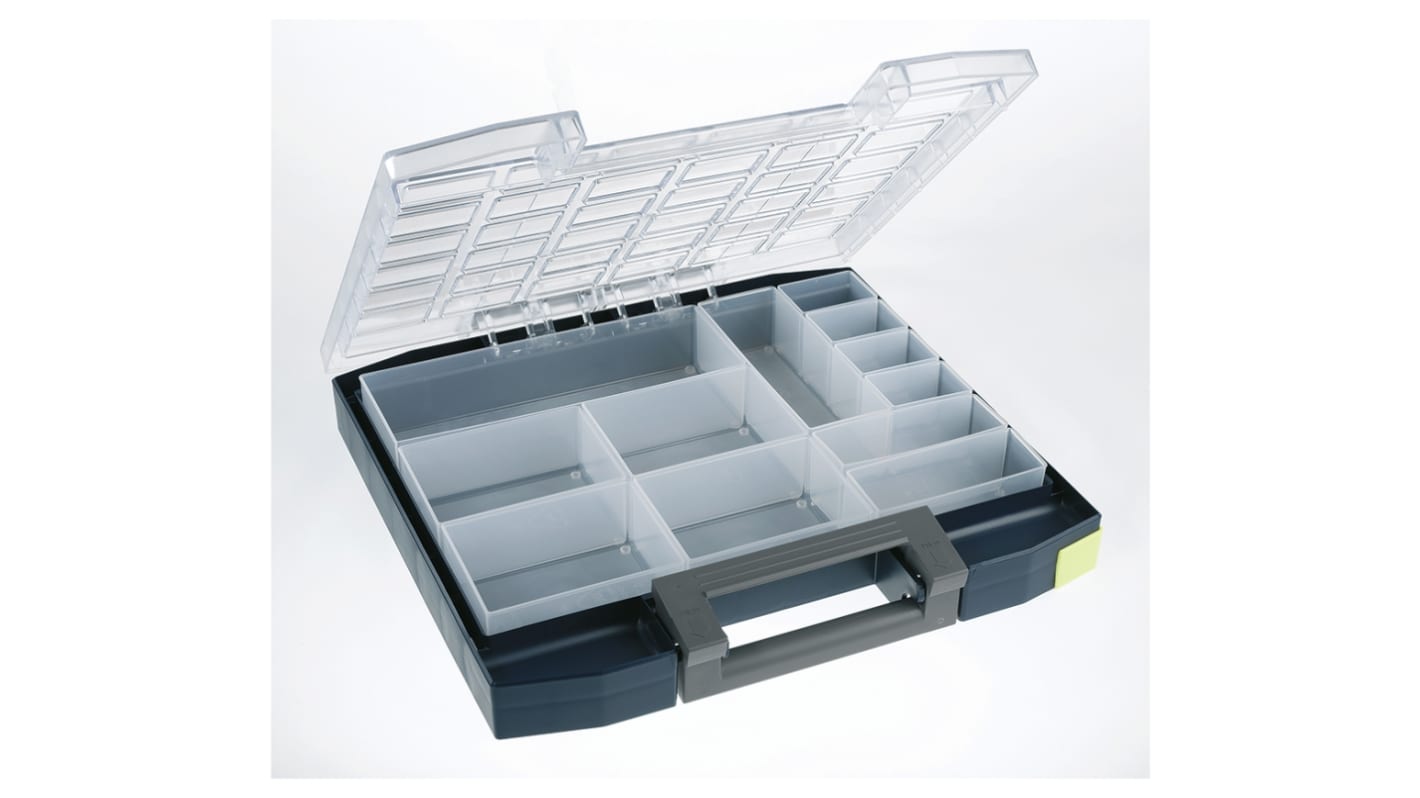 Raaco 12 Cell Blue PC, PP Compartment Box, 55mm x 354mm x 323mm
